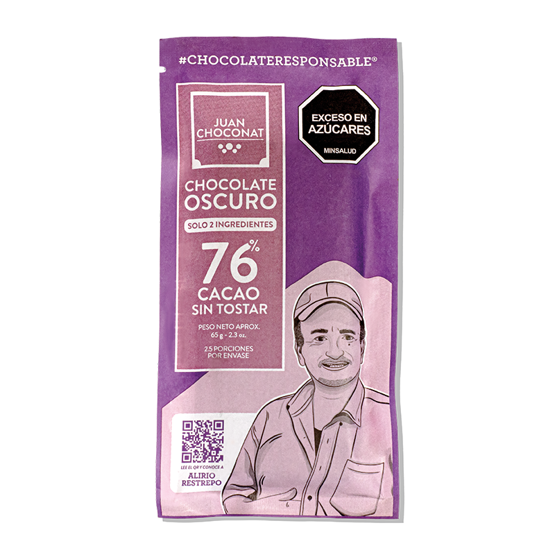 Chocolate Oscuro 76% cacao Sin Tostar – Premiado